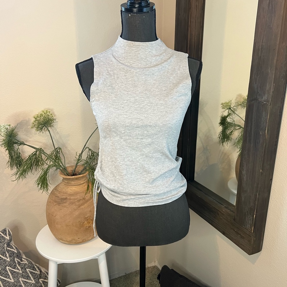 Elodie Light Gray Sleeveless Muscle Tee